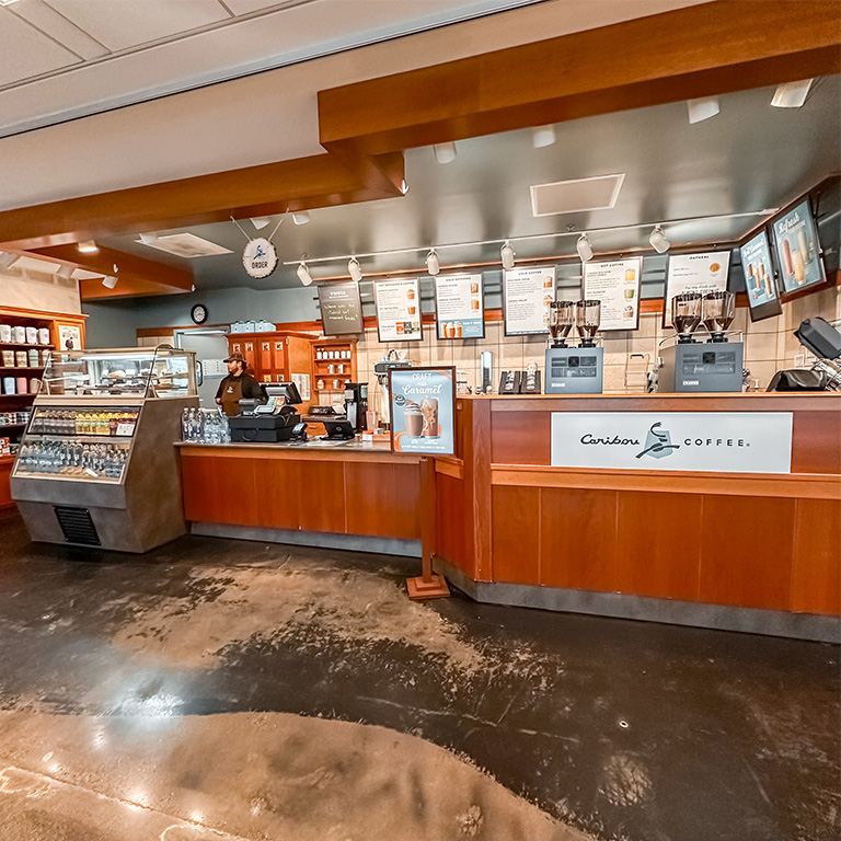Caribou coffe shop in the campus center.